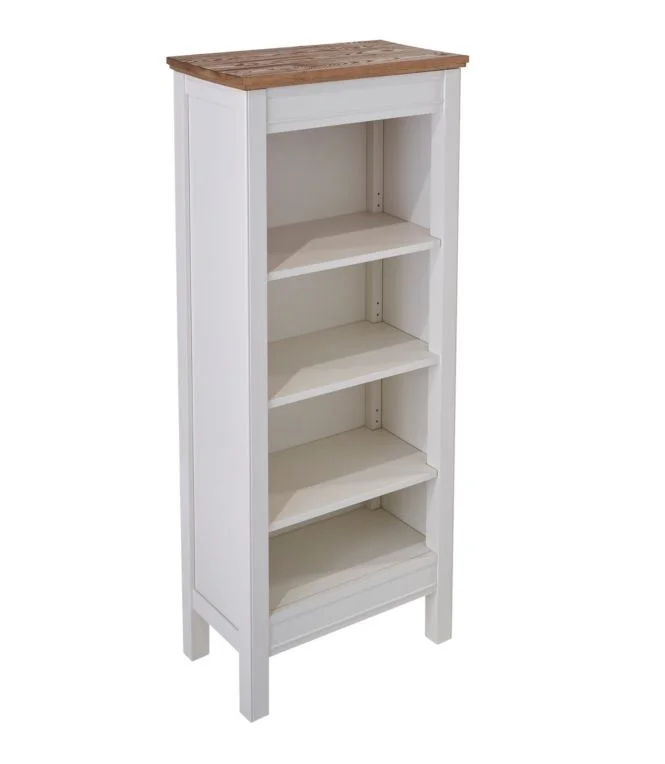 Alternative view of Painted Farmhouse Four-Shelf Bookcase, Wood Top