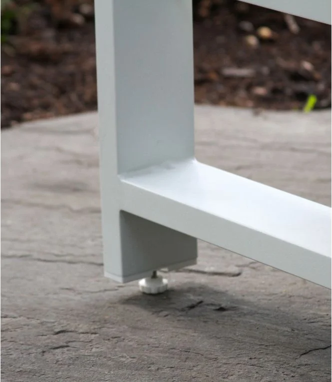 White Aluminum Deep Seating Armchair with Blue Cushions, Set of Two - Image 6