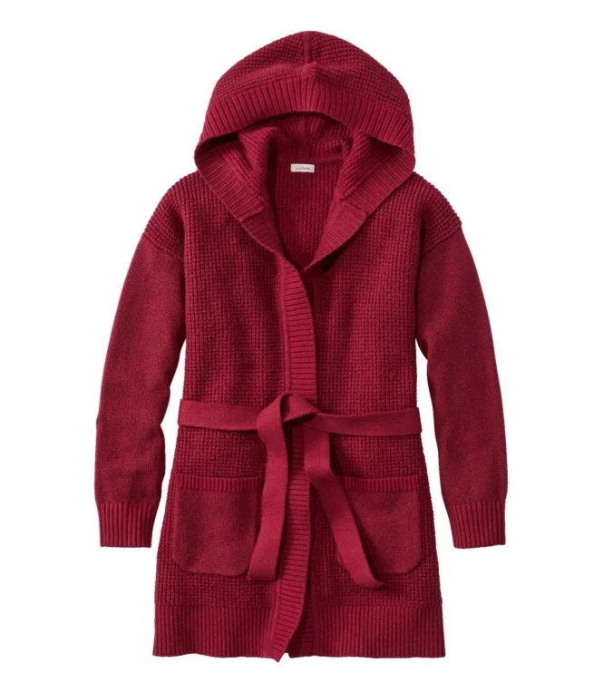 Women''s All-Day Waffle Sweater, Hooded Wrap Cardigan - Image 11