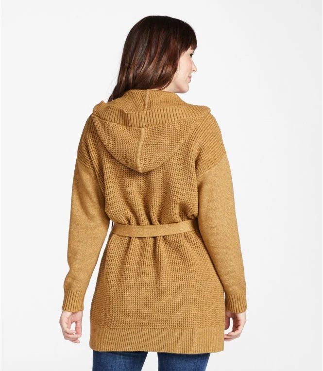 Women''s All-Day Waffle Sweater, Hooded Wrap Cardigan - Image 4