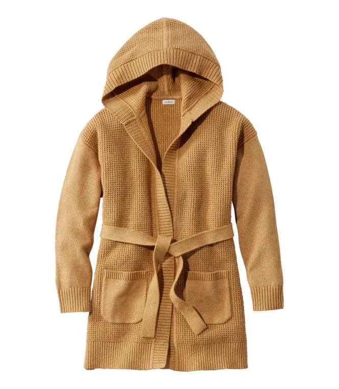 Women''s All-Day Waffle Sweater, Hooded Wrap Cardigan - Image 10