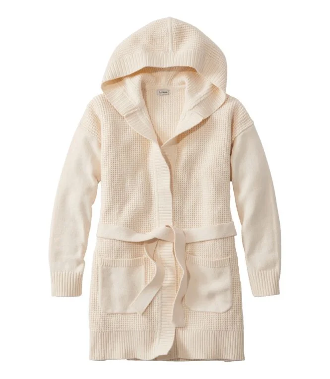 Women''s All-Day Waffle Sweater, Hooded Wrap Cardigan - Image 9