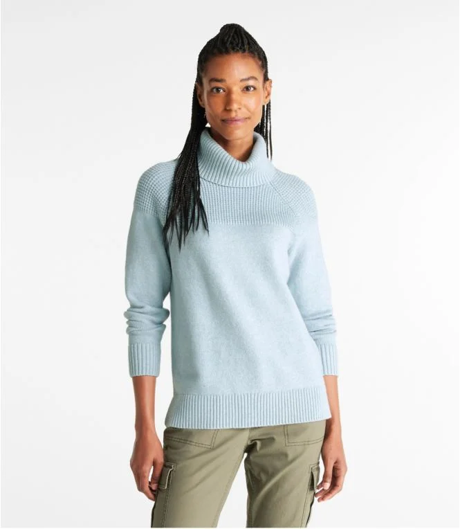Women''s All-Day Waffle Sweater, Turtleneck