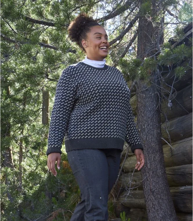 Women''s Bean''s Classic Ragg Wool Sweater, Crewneck Bird''s-Eye - Image 7