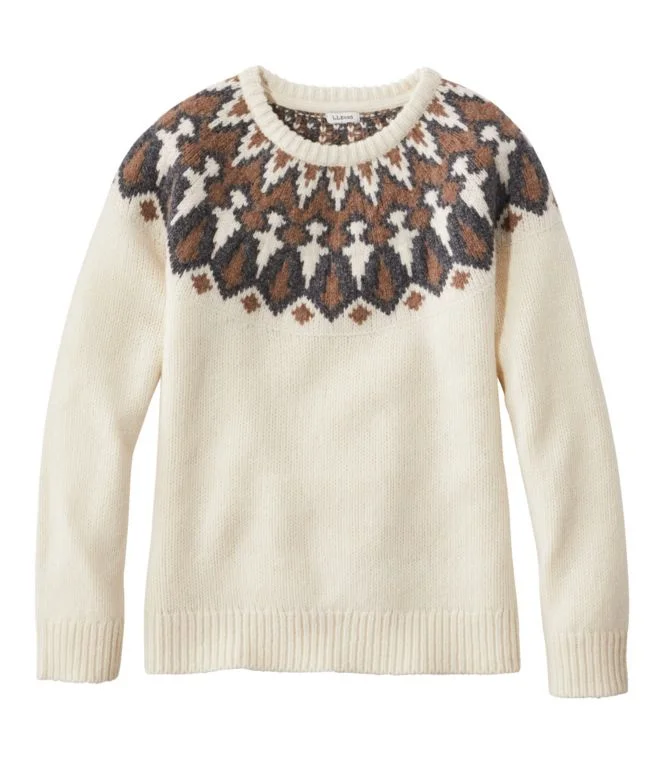 Women''s Bean''s Classic Ragg Wool Sweater, Crewneck Fair Isle