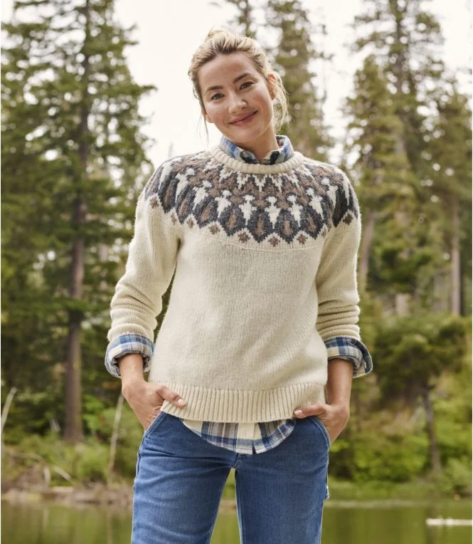 Women''s Bean''s Classic Ragg Wool Sweater, Crewneck Fair Isle - Image 6