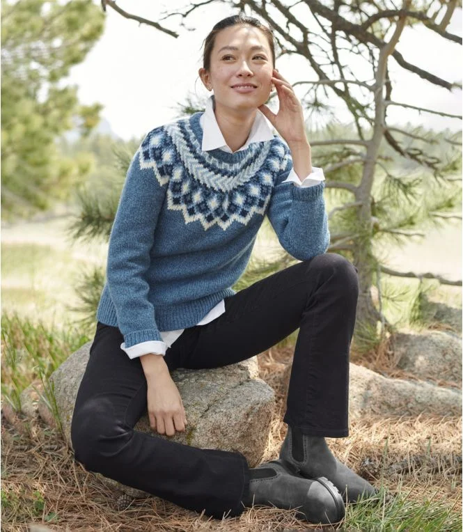 Women''s Bean''s Classic Ragg Wool Sweater, Crewneck Fair Isle - Image 7