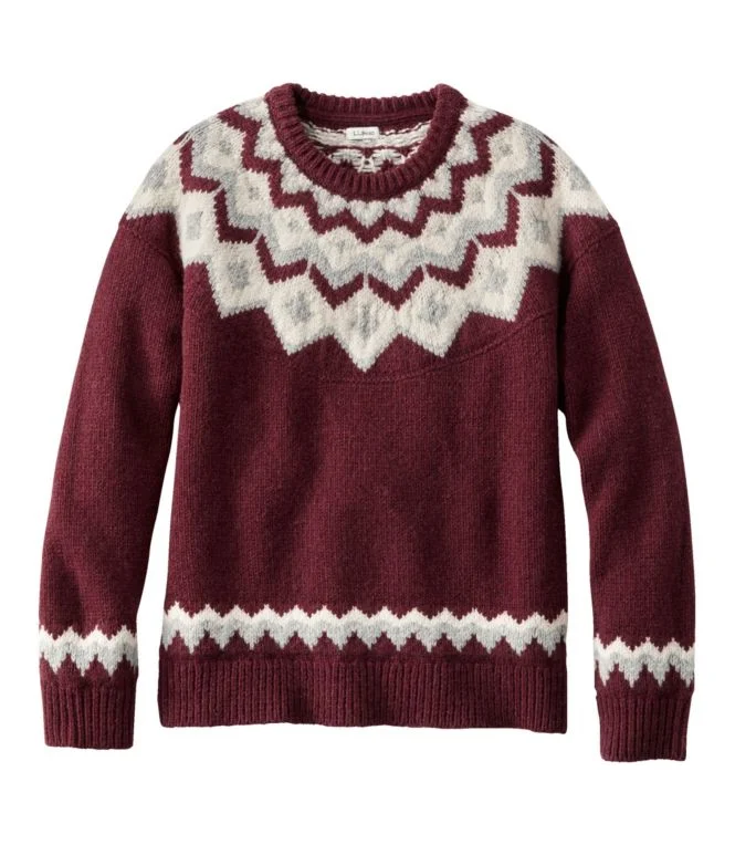 Women''s Bean''s Classic Ragg Wool Sweater, Crewneck Fair Isle - Image 9