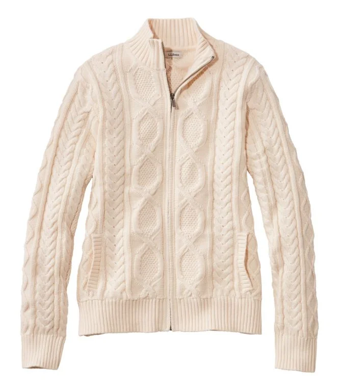 Alternative view of Women''s Bean''s Heritage Soft Cotton Fisherman Sweater, Cardigan