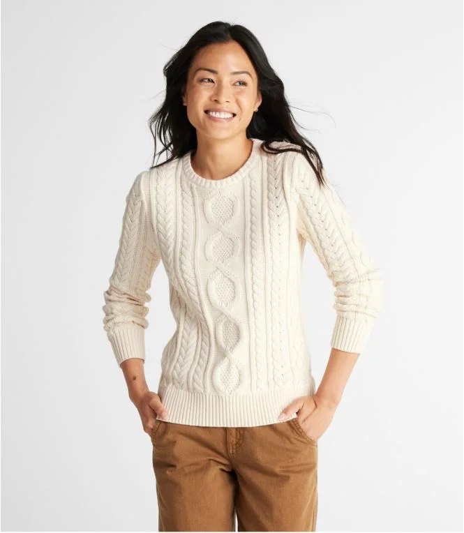 Women''s Bean''s Heritage Soft Cotton Fisherman Sweater, Crewneck - Image 3