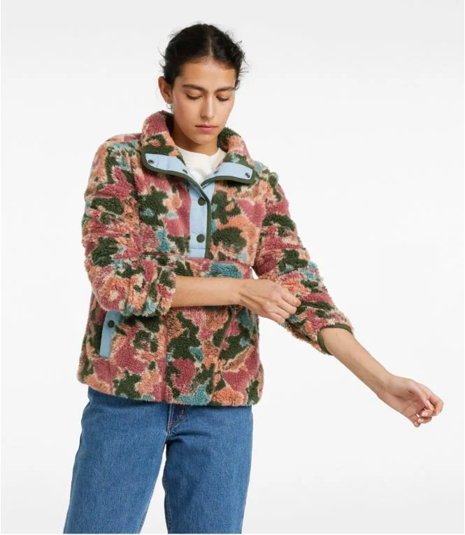 Women''s Bean''s Sherpa Fleece Pullover, Print - Image 3