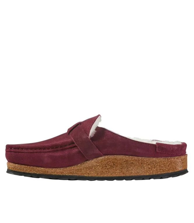 Women''s Birkenstock Buckley Clogs, Suede Shearling - Image 3