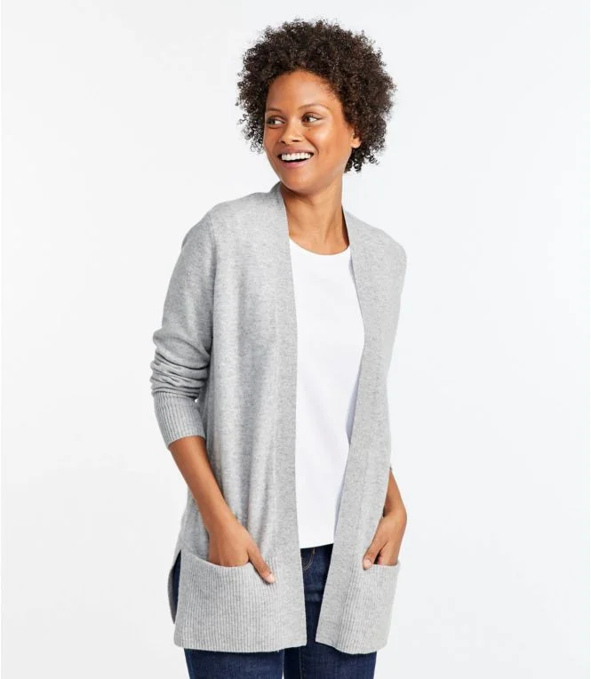Women''s Classic Cashmere Open Cardigan with Pocket - Image 3
