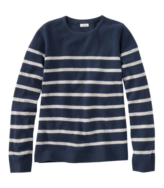 Women''s Classic Cashmere Sweater, Crewneck Stripe
