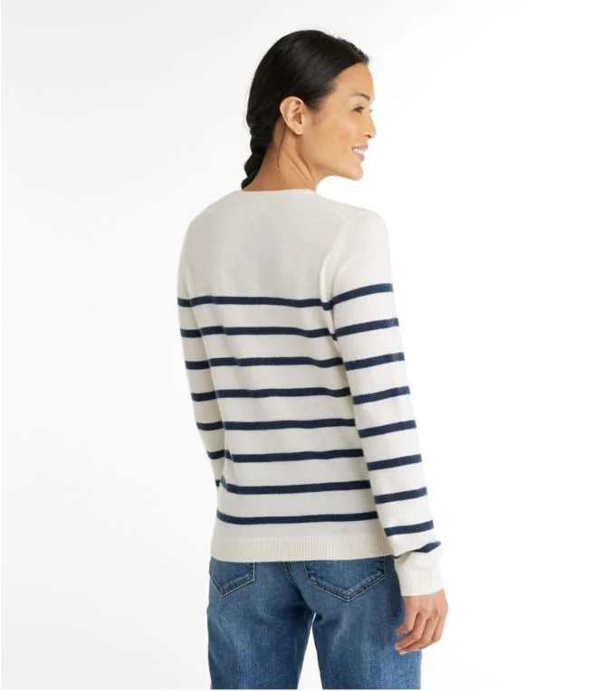 Women''s Classic Cashmere Sweater, Crewneck Stripe - Image 4