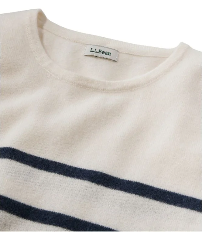 Women''s Classic Cashmere Sweater, Crewneck Stripe - Image 5