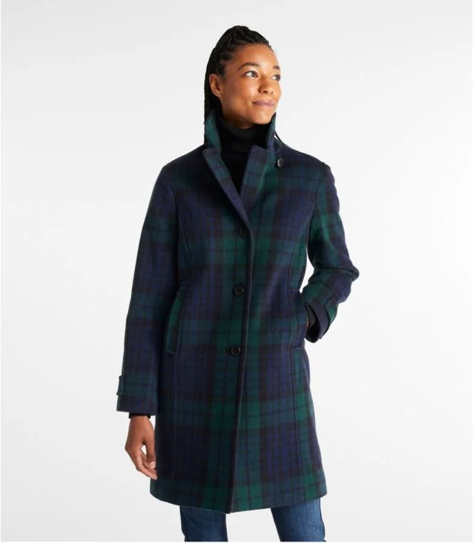 Women''s Classic Lambswool Polo Coat, Three-Quarter, Pattern - Image 3