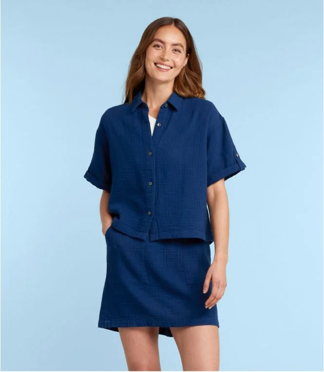 Alternative view of Women''s Cloud Gauze Crop Button-Up Shirt