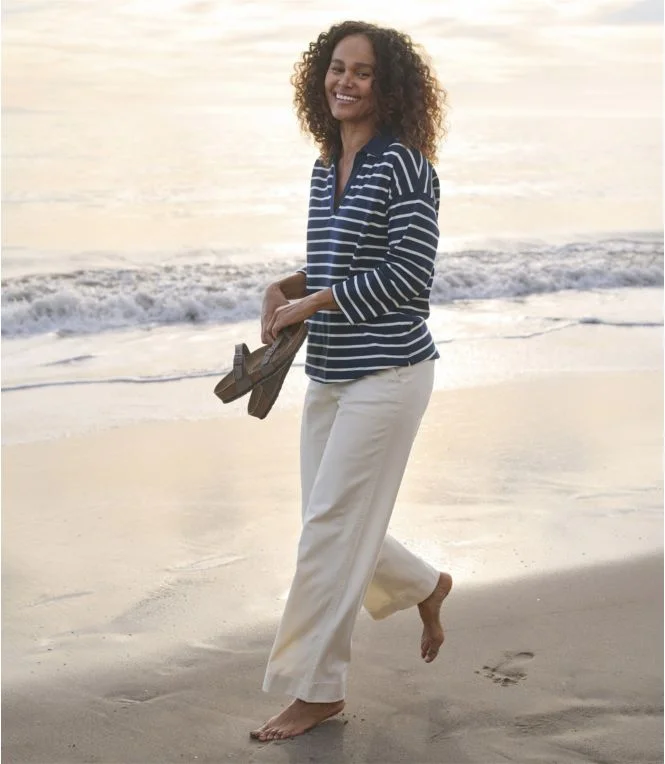 Women''s Comfort Stretch Pants, Mid-Rise Wide-Leg Chino - Image 6