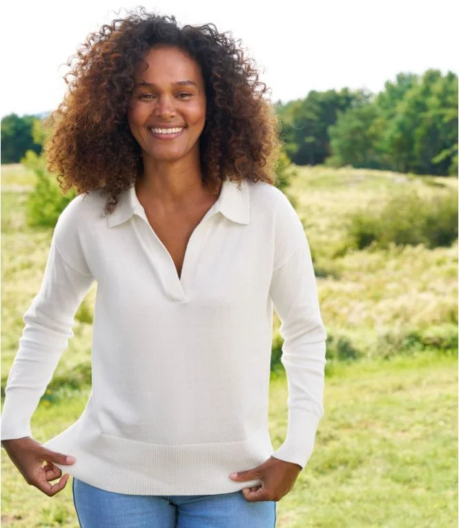 Women''s Cotton/Cashmere Sweater, Polo - Image 6