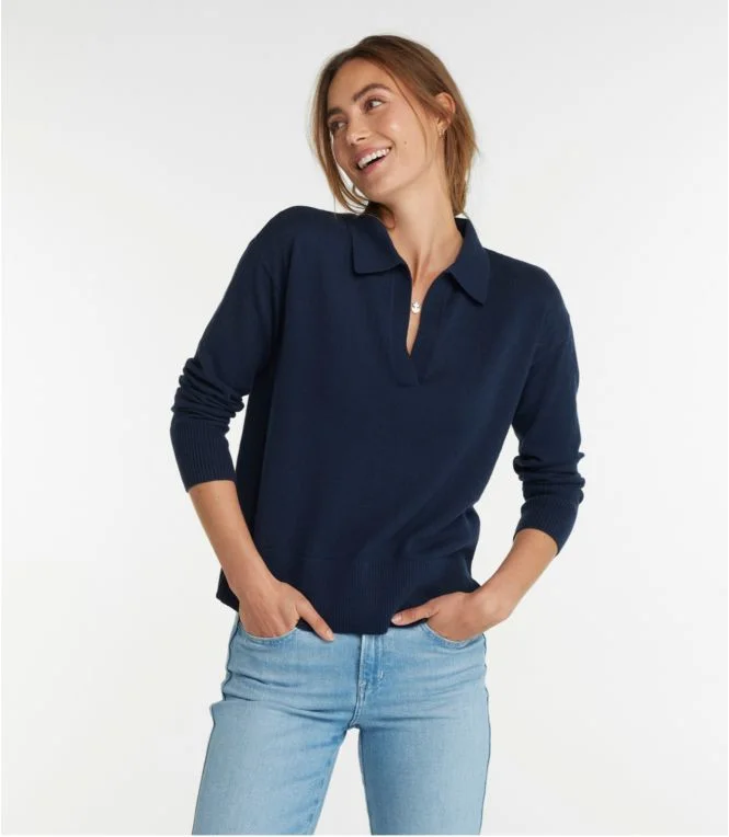 Women''s Cotton/Cashmere Sweater, Polo - Image 3