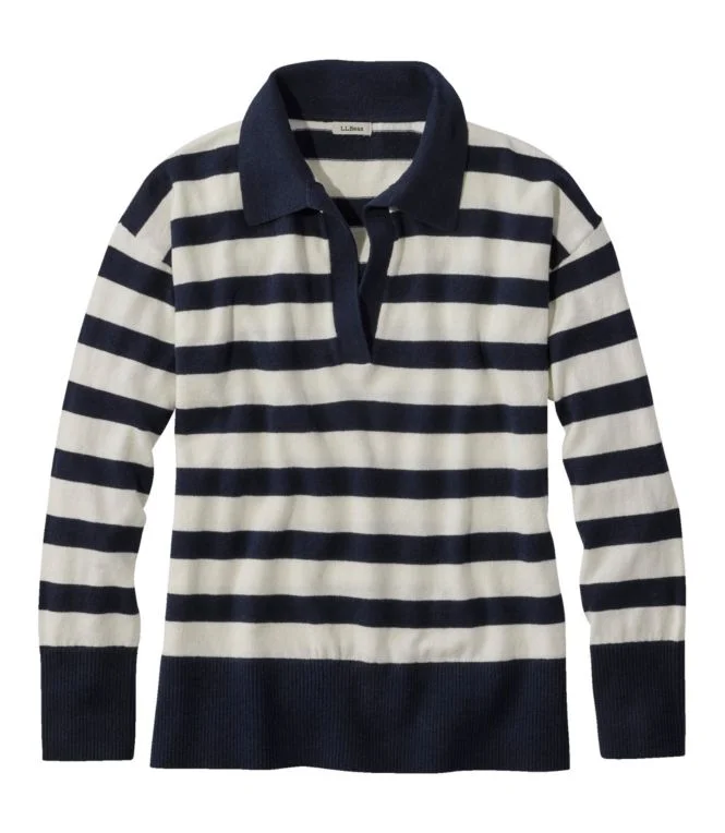 Women''s Cotton/Cashmere Sweater, Polo Stripe
