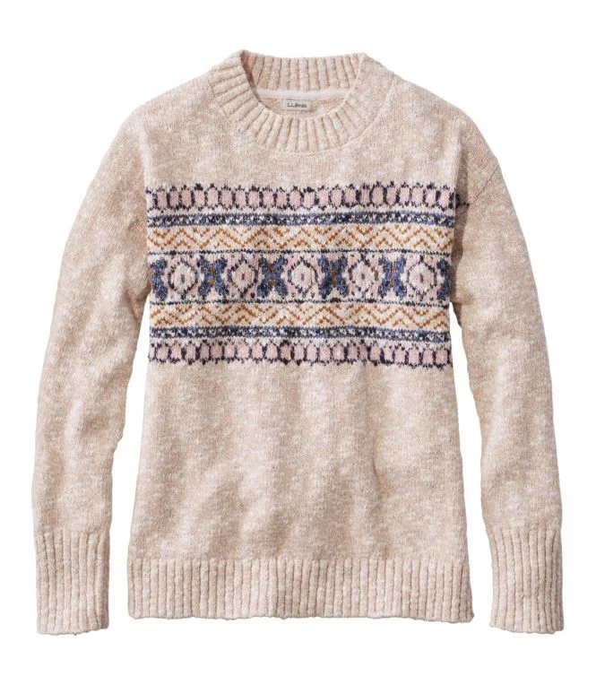 Women''s Cotton Ragg Sweater, Crewneck Fair Isle - Image 8