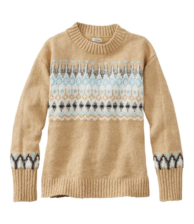 Alternative view of Women''s Cotton Ragg Sweater, Crewneck Fair Isle