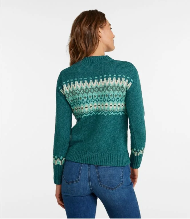 Women''s Cotton Ragg Sweater, Crewneck Fair Isle - Image 4