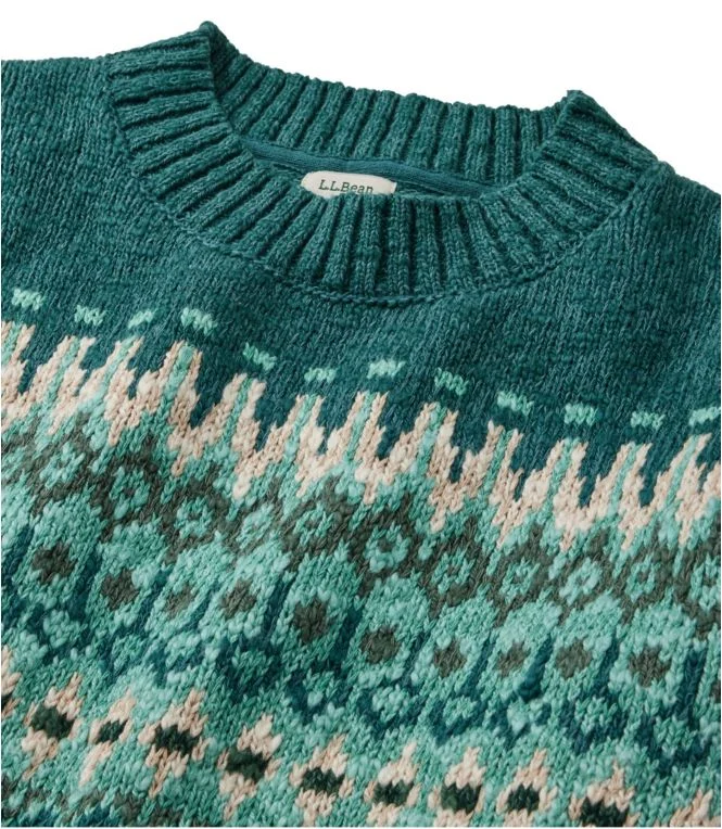 Women''s Cotton Ragg Sweater, Crewneck Fair Isle - Image 5