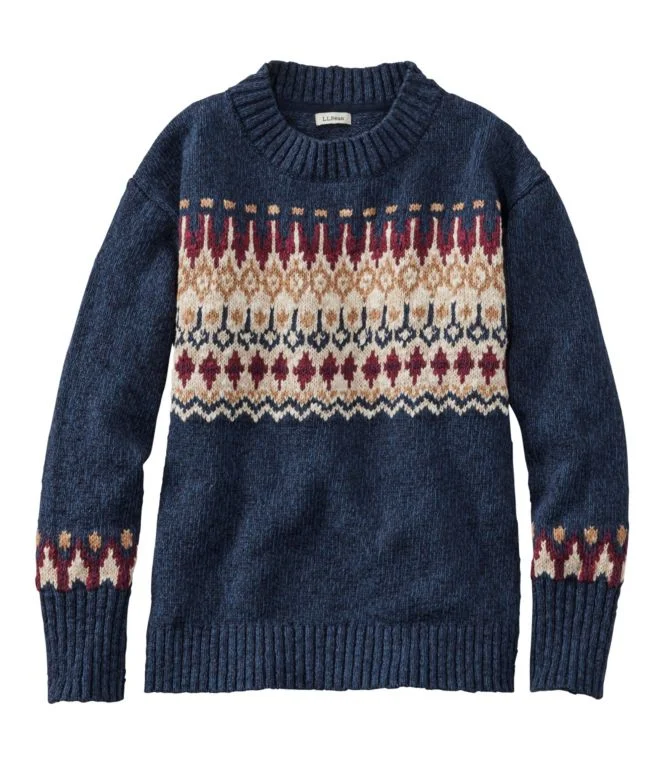 Women''s Cotton Ragg Sweater, Crewneck Fair Isle - Image 6