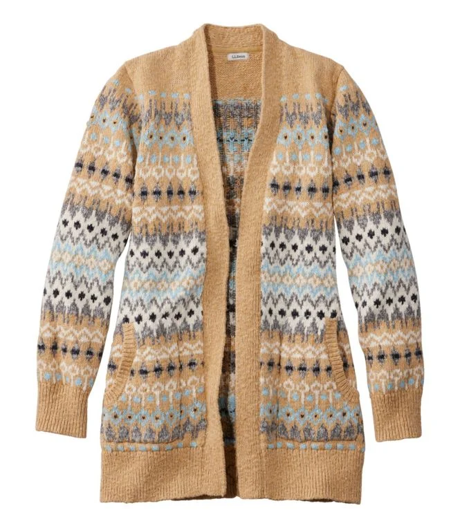 Alternative view of Women''s Cotton Ragg Sweater, Open Cardigan Fair Isle