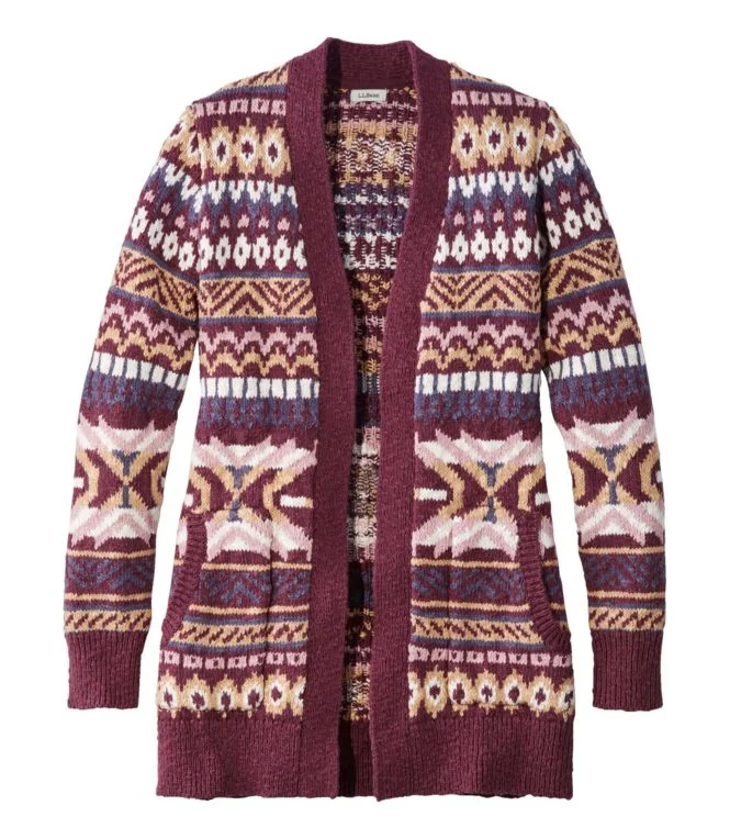 Women''s Cotton Ragg Sweater, Open Cardigan Fair Isle - Image 6