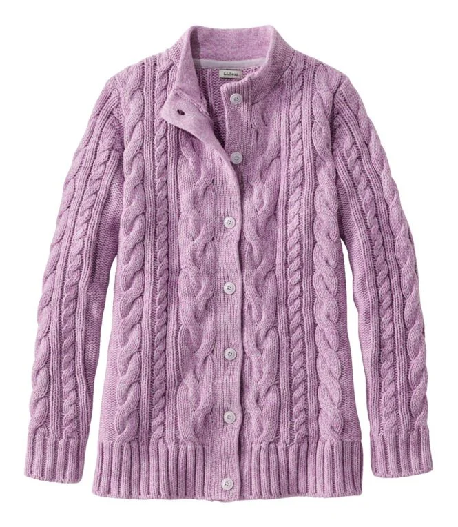 Women''s Double L® Cable Sweater, Button-Front Cardigan - Image 16