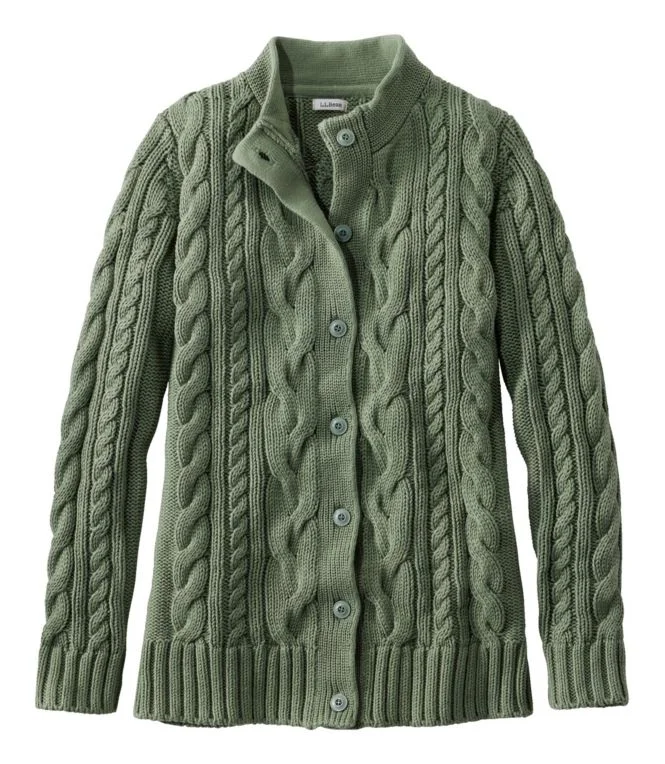 Alternative view of Women''s Double L® Cable Sweater, Button-Front Cardigan