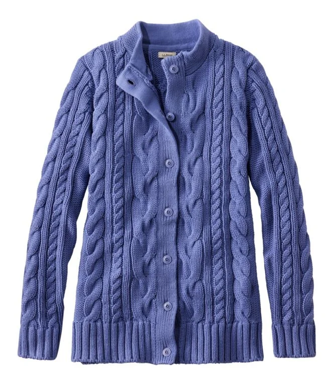 Women''s Double L® Cable Sweater, Button-Front Cardigan - Image 12