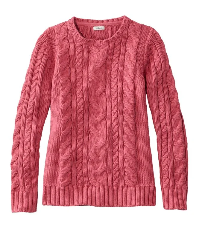 Women''s Double L® Cable Sweater, Crewneck - Image 19