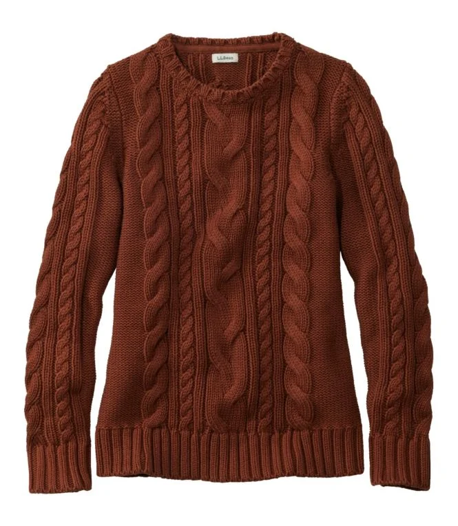 Women''s Double L® Cable Sweater, Crewneck - Image 7