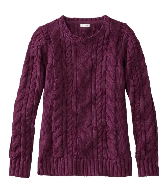 Women''s Double L® Cable Sweater, Crewneck - Image 13