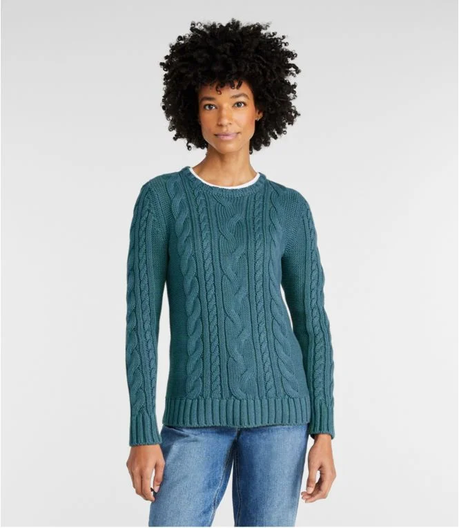 Women''s Double L® Cable Sweater, Crewneck - Image 3