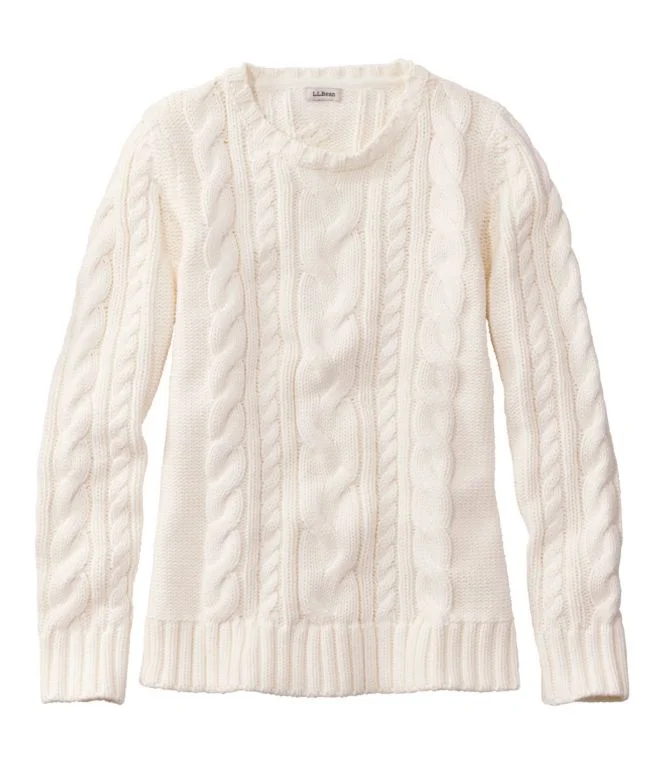 Women''s Double L® Cable Sweater, Crewneck - Image 6