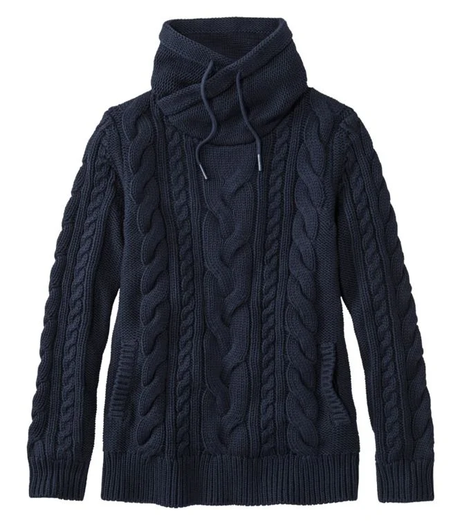 Women''s Double L® Mixed-Cable Sweater, Funnelneck - Image 11