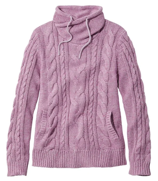 Women''s Double L® Mixed-Cable Sweater, Funnelneck - Image 20