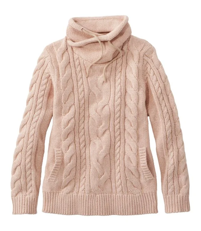 Women''s Double L® Mixed-Cable Sweater, Funnelneck - Image 22