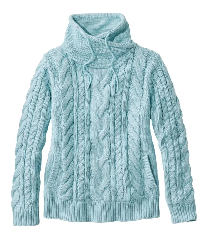 Women''s Double L® Mixed-Cable Sweater, Funnelneck - Image 14