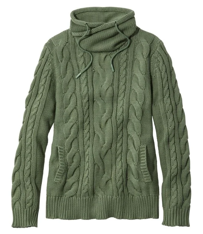 Alternative view of Women''s Double L® Mixed-Cable Sweater, Funnelneck