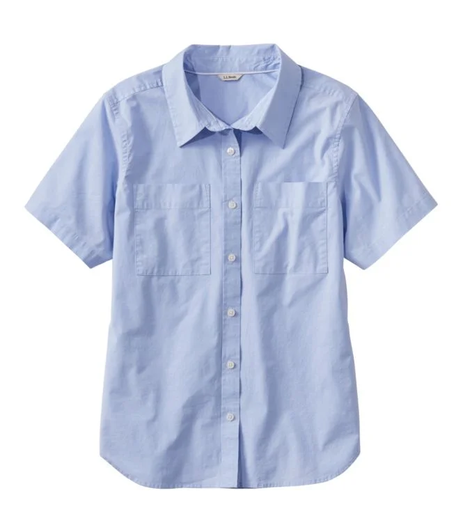 Women''s Essential Cotton Poplin Shirt, Short-Sleeve - Image 7