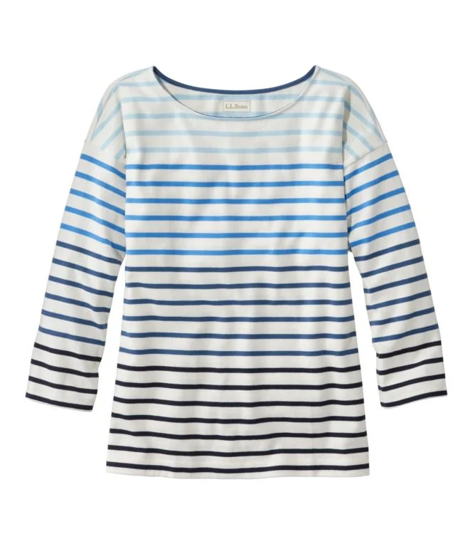 Women''s Heritage Mariner Top, Boatneck Three-Quarter-Sleeve Stripe - Image 4