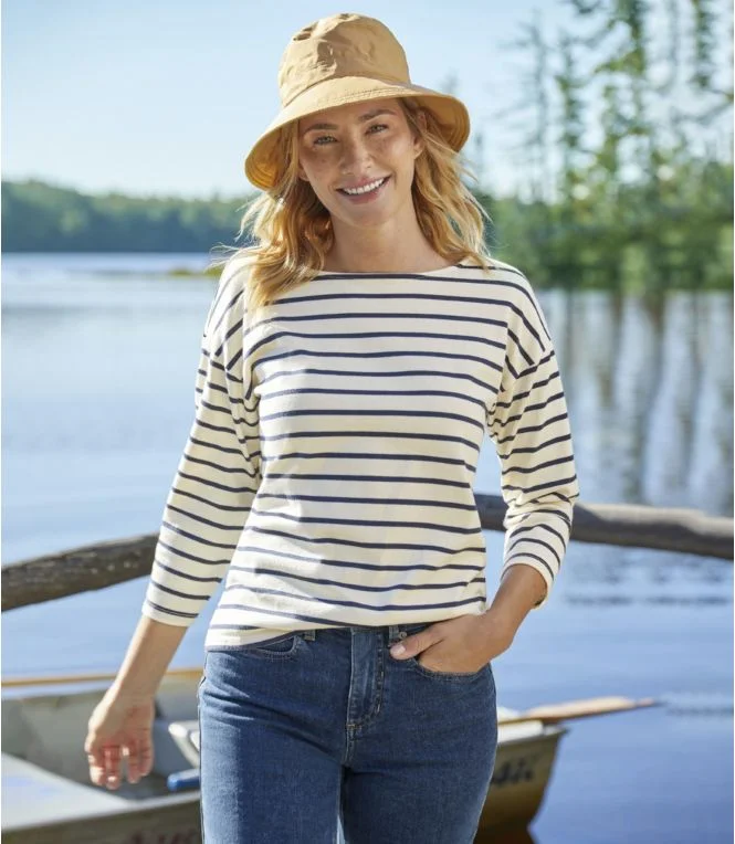 Women''s Heritage Mariner Top, Boatneck Three-Quarter-Sleeve Stripe