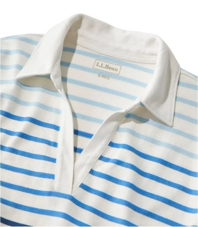 Women''s Heritage Mariner Top, Splitneck Polo Three-Quarter-Sleeve Stripe - Image 3
